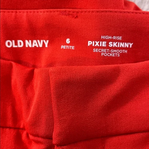 OLD NAVY High-Waisted Pixie Skinny Pants Orange Size 6 Petite With Pockets NEW - Picture 9 of 15